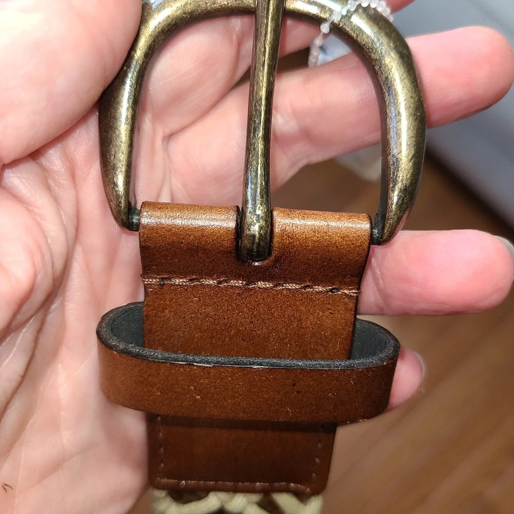 NWT Faded Glory Two Tone Adjustable Woven Belt Western Country Farmwear